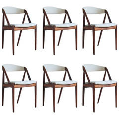 Set of Six Rosewood Dining Chairs by Kai Kristiansen