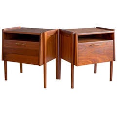 Pair of Jens Risom Walnut Side Tables