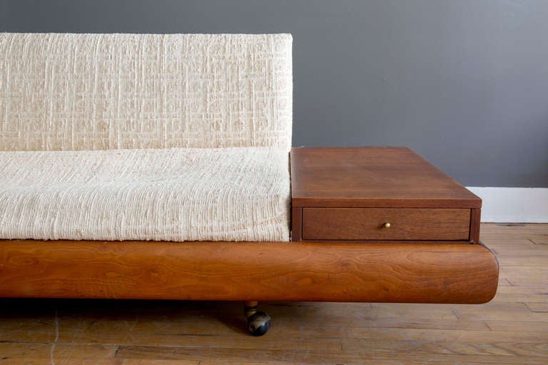 Adrian Pearsall for Crafts Associates Custom Walnut Sofa In Good Condition In Cambridge, MA