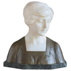 Antique Marble & Bronze Bust by R. Pauli
