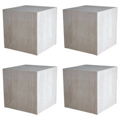 Travertine Cube Side Tables