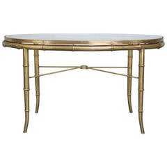 Mastercraft Brass Faux Bamboo Coffee Table