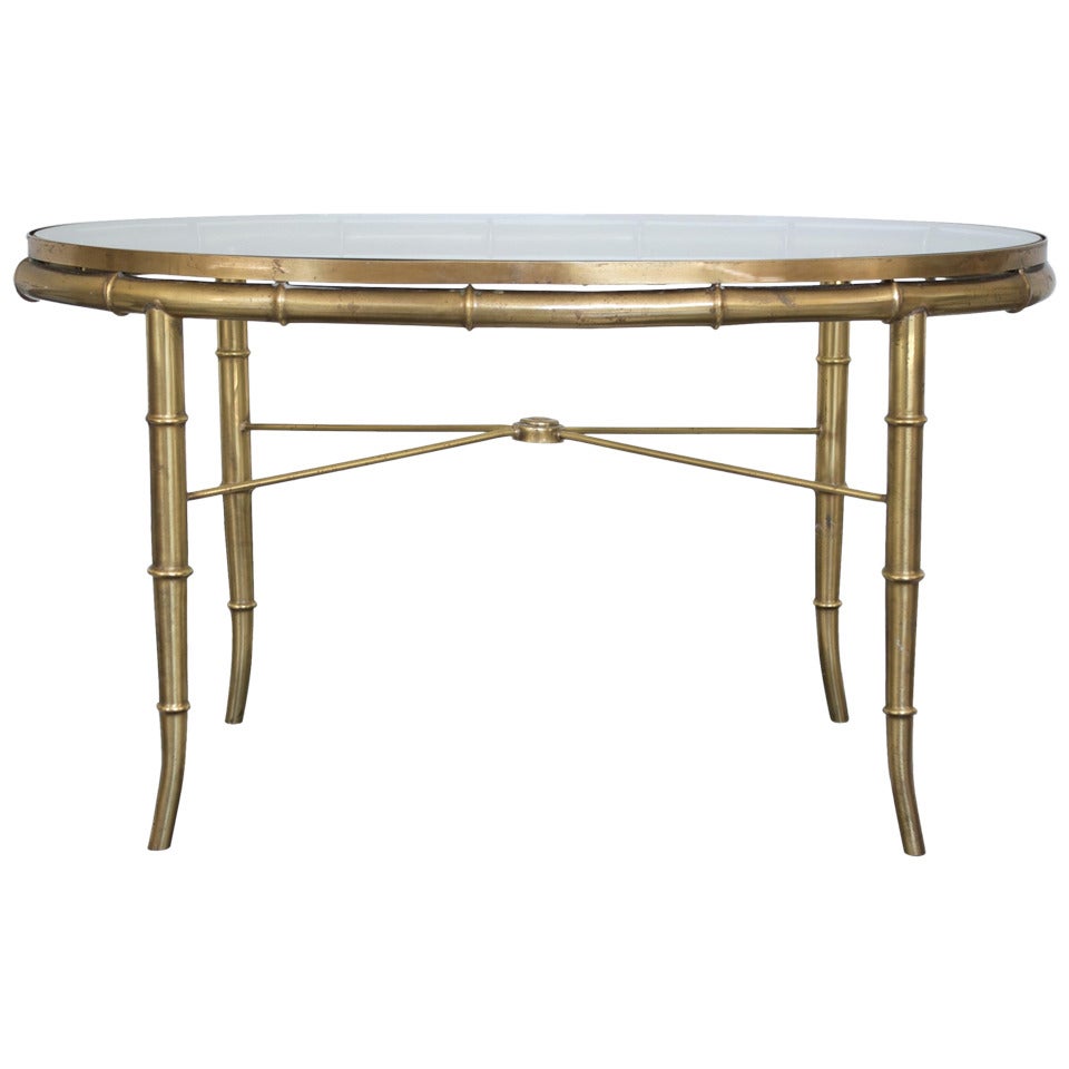 Mastercraft Brass Faux Bamboo Coffee Table