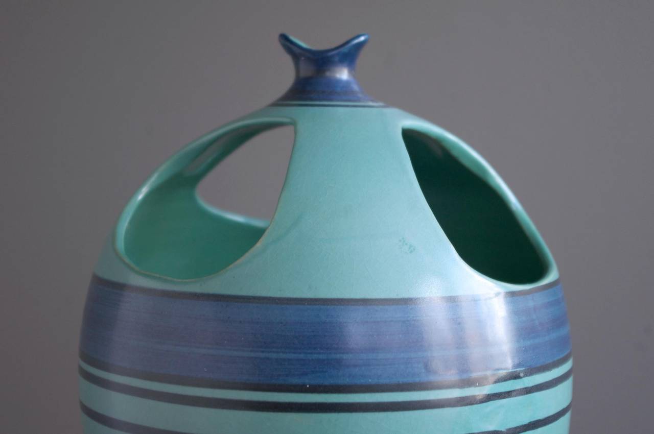 Italian Alvino Bagni Ceramic Vase for Raymor For Sale