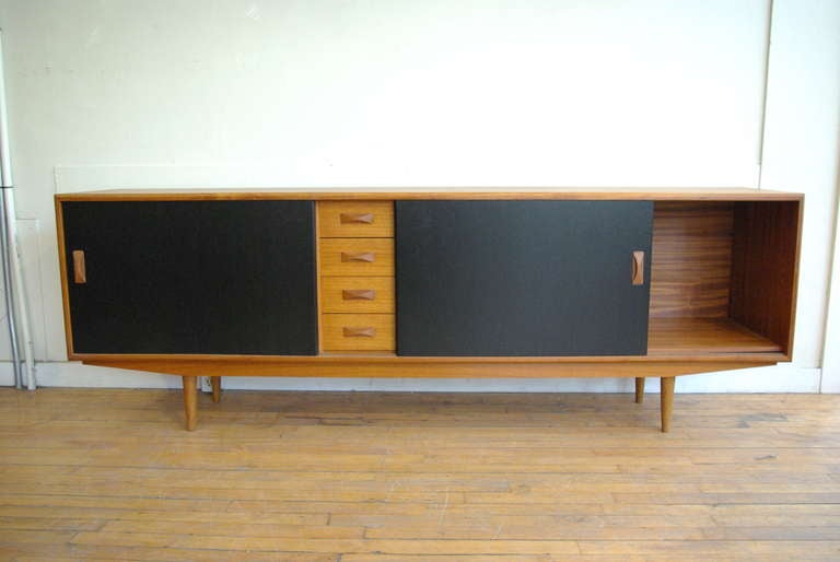 Danish Teak Sideboard by Clausen & Søn, Silkeborg In Excellent Condition In Cambridge, MA