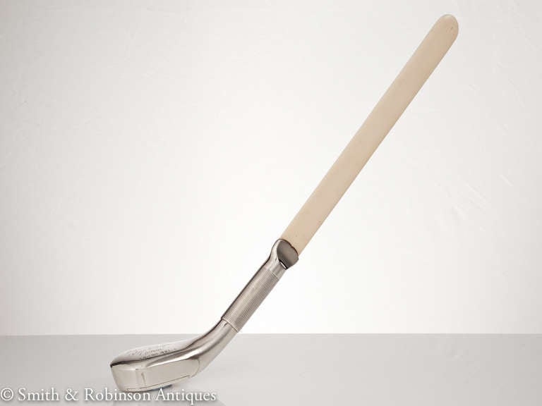 A Fine Novelty Silver Golf Club Page Turner London 1904