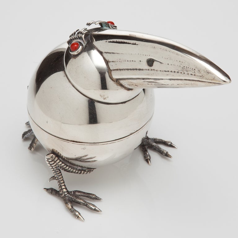 Mid-20th Century Italian Silver Novelty Lighter in the Form of a Bird c.1960