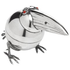 Vintage Italian Silver Novelty Lighter in the Form of a Bird c.1960