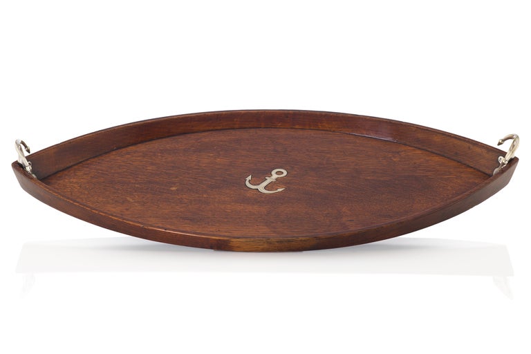 Large Oak Boat Shaped Tray c.1880 at 1stDibs