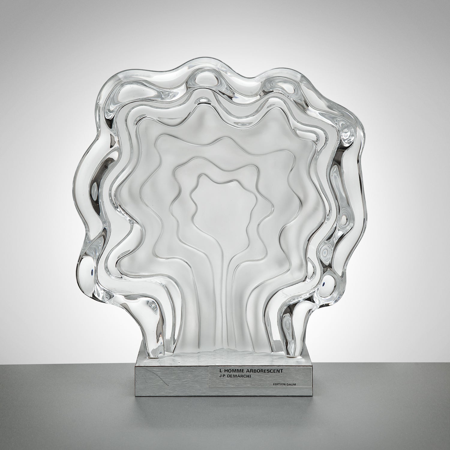 Daum L'Homme Arborescent by Jean Pierre Demarchi Glass Sculpture 1978