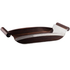 Vintage French Rosewood Modernist Bowl c.1960