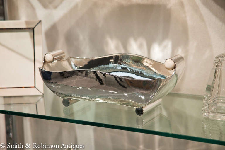 Art Deco Rare Silver Bowl by Roel Citroen, Dutch, circa 1930-1935
