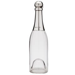 Superb Novelty Glass & Silver Champagne Bottle, Birmingham 1893