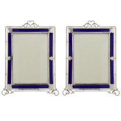 Silver & Blue Glass Frames by The Goldsmith & Silversmith Co. London 1899