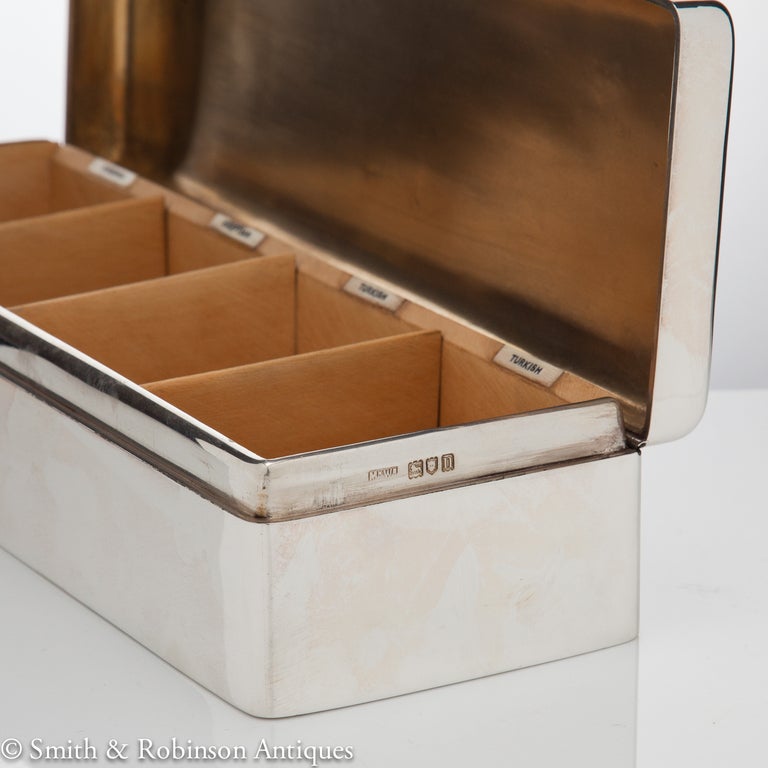 Mid-20th Century Novelty Elongated Silver Cigar/Cigarette Box London 1938