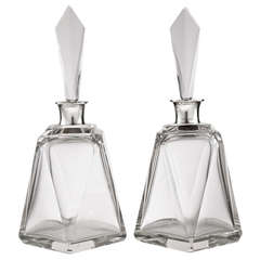 Pair of Large Art Deco Decanters, London, 1920 2