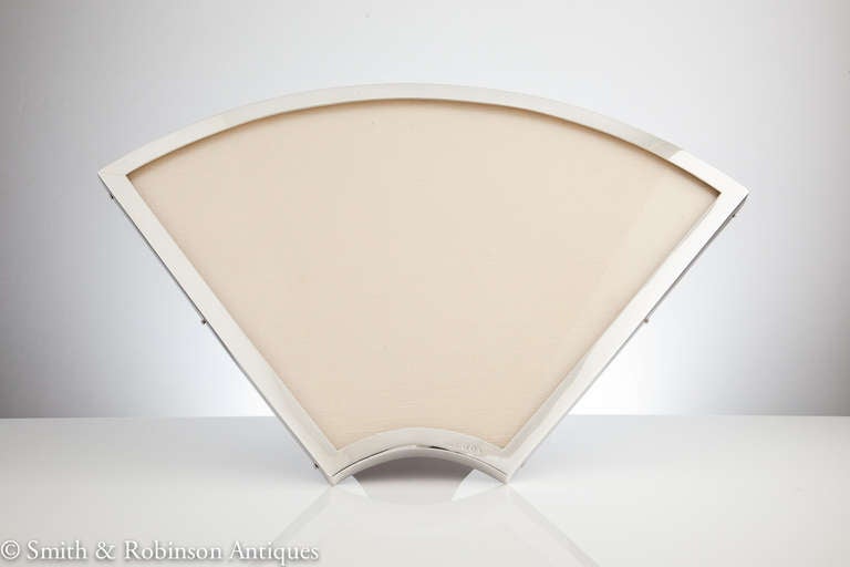 English Silver Photo Frame in Form of a Fan, London, 1874