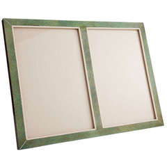 Rare & Large Art Deco Double Shagreen Picture Frame, English circa 1925-30