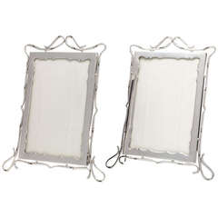 Antique Superb Quality Pair of Unusual Silver Picture Frames, London 1905