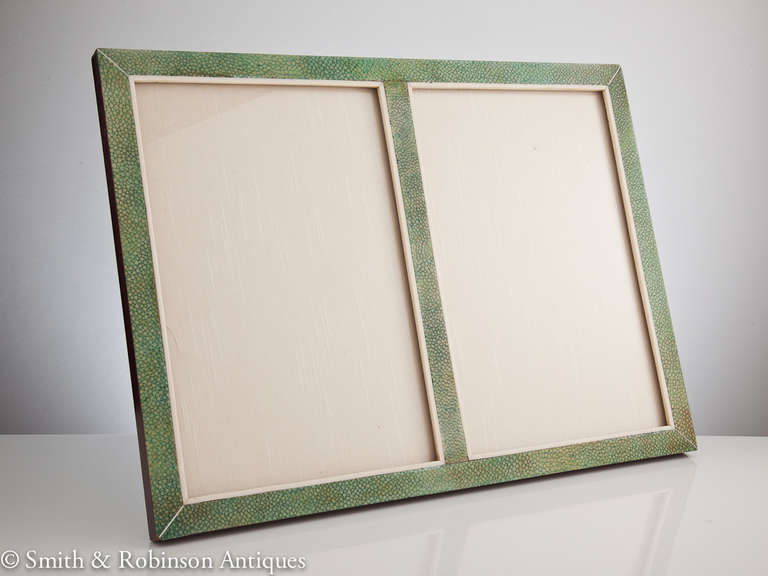 A very rare & large Art Deco double shagreen picture frame & complete with original back, English c.1925-30

This item is subject to a Cites licence for shipping outside of the EU.

We are always adding to our 1stdibs catalogue so be sure to add
