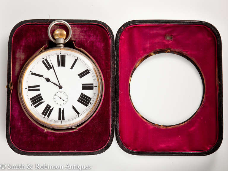 Large Goliath Tortoiseshell and Silver Travel Clock, London 1909 2