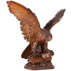 Superb Large Wooden Sculpture of an Eagle Germany c.1900