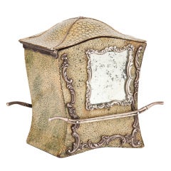 Extremely Rare Shagreen & Silver Sedan Chair Tea Caddy French c.1840-50