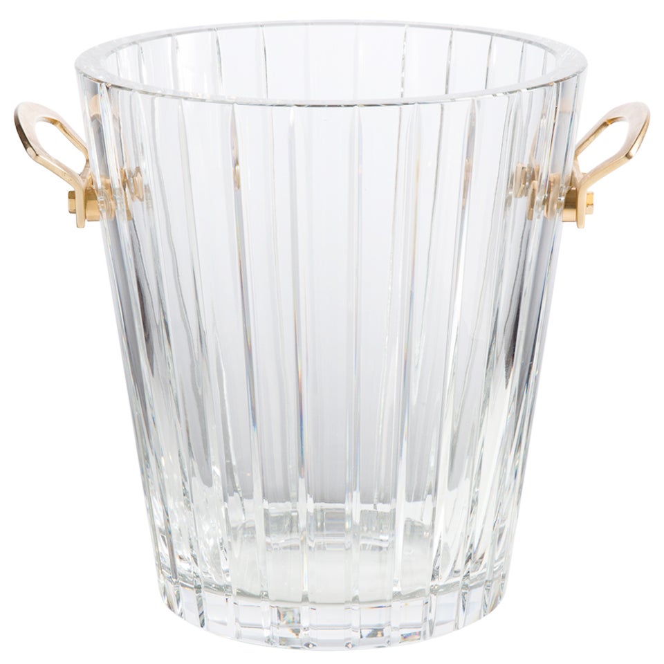 Impressive Baccarat Clear Glass Ice Bucket French c.1960