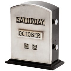 Large Silver Mounted Ebonised Desk Calendar