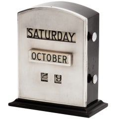 Vintage Large Silver Mounted Ebonised Desk Calendar