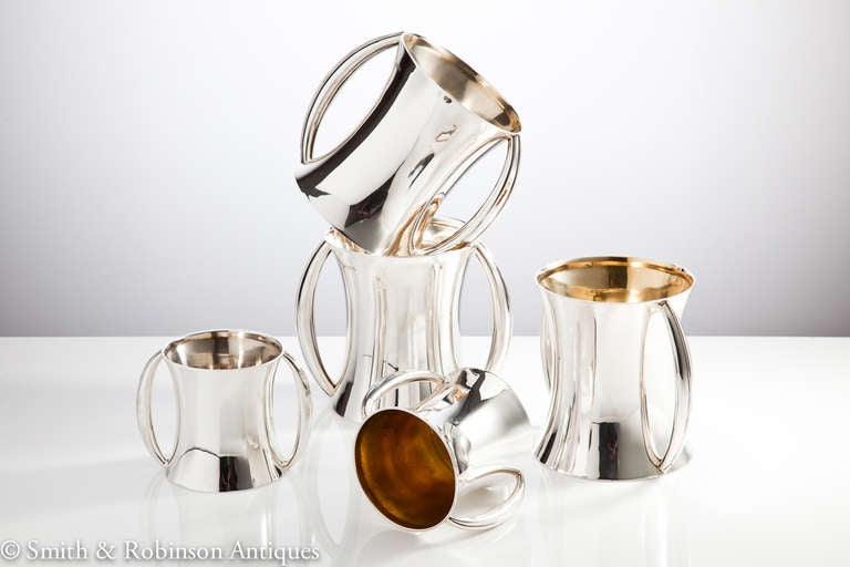 Impressive Collection Of English Silver Tankards By Harry Aitken Sheffield 1901