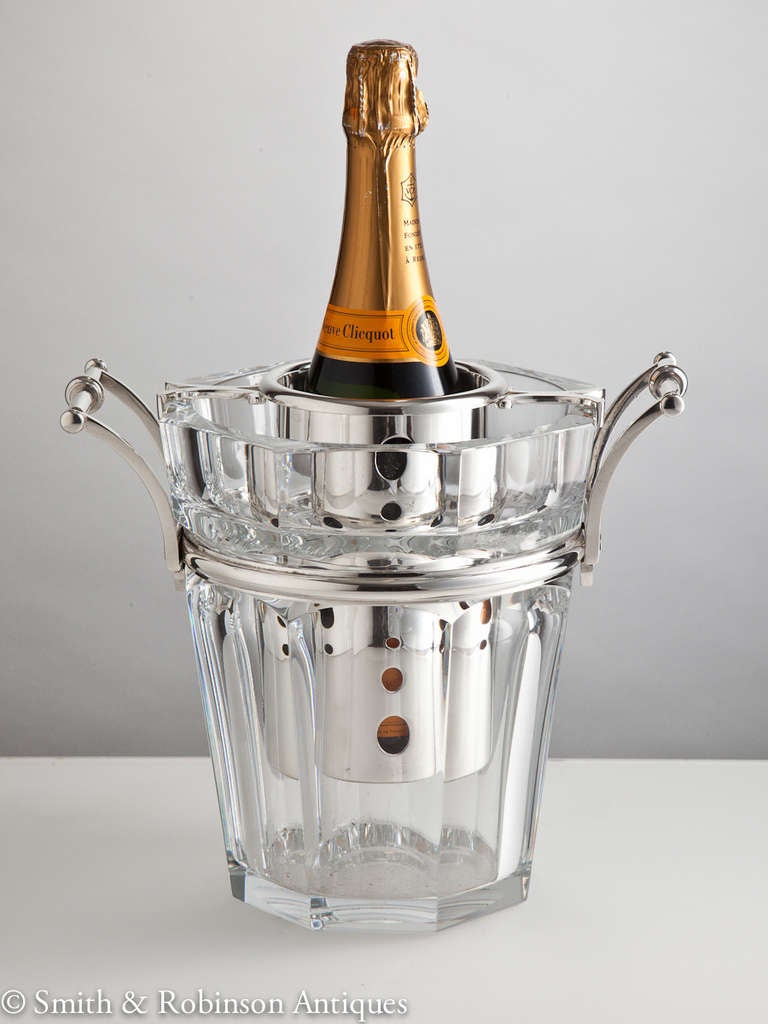 Mid-20th Century Stunning Pair of Baccarat Champagne Coolers, France circa 1950