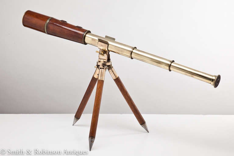 Superb Campaign Telescope & Tripod Base, English, circa 1918