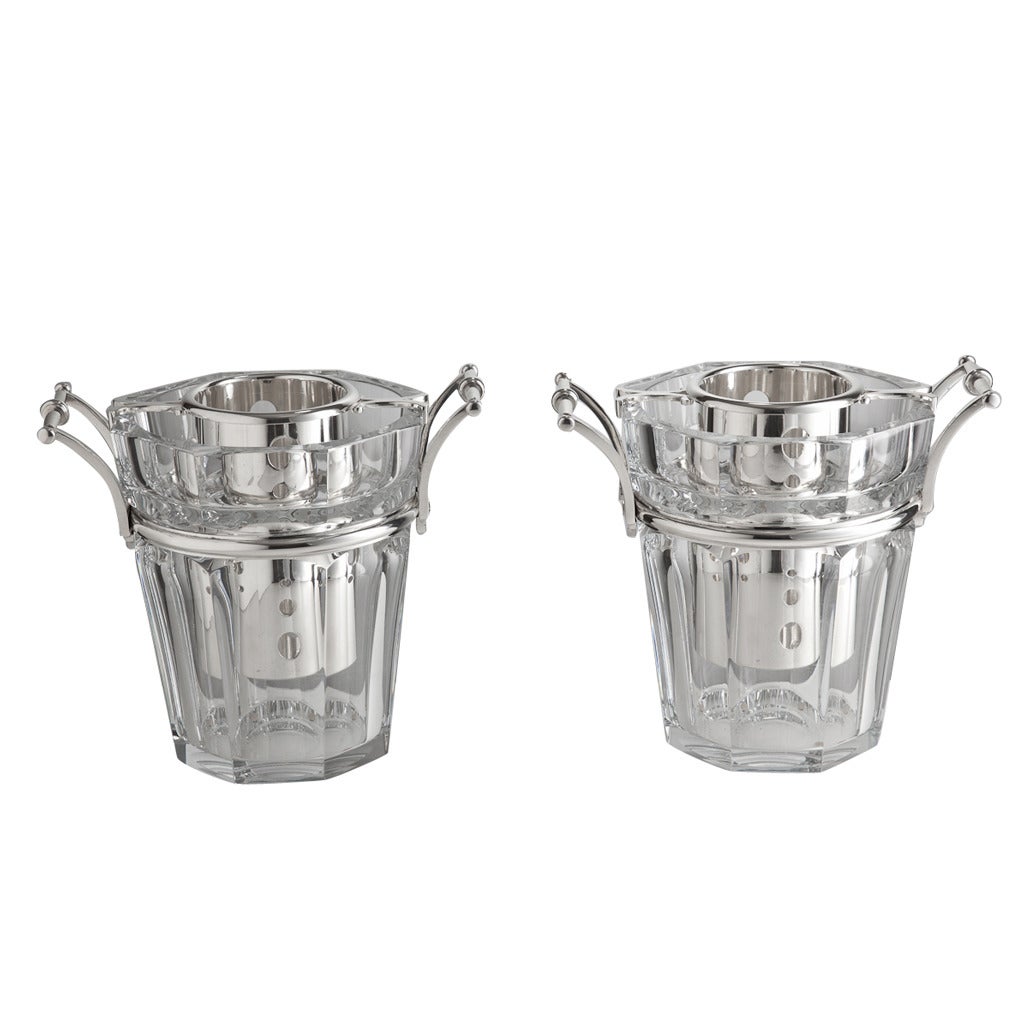 Stunning Pair of Baccarat Champagne Coolers, France circa 1950