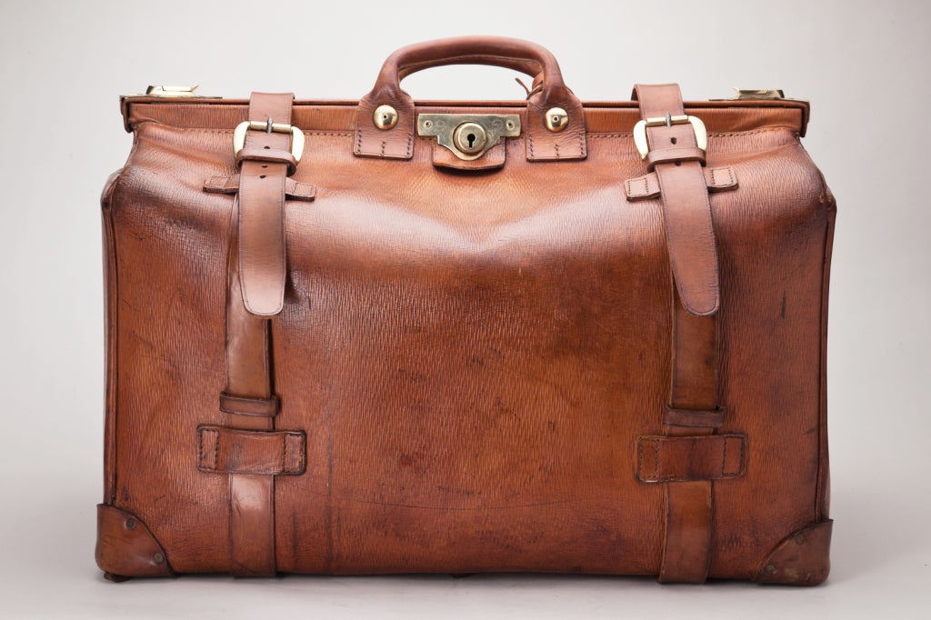 Late 20th Century Large Leather Hunting Kit Bag by Harrods of London c.1970