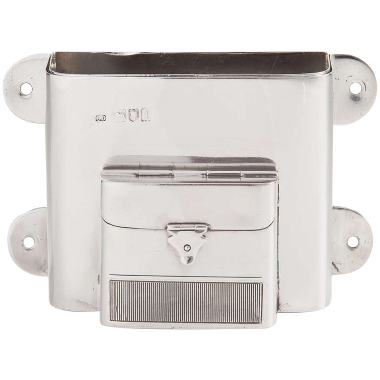 Rare Vintage Car Silver Ashtray by Maker Charles Dumenil, London 1906