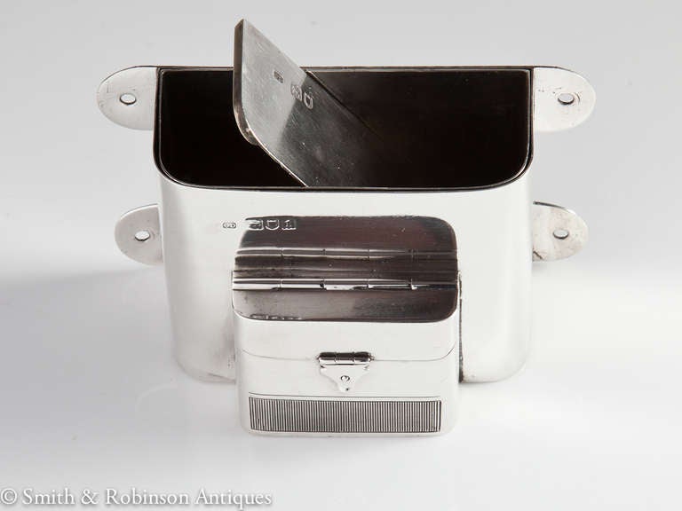 Rare Vintage Car Silver Ashtray by Maker Charles Dumenil, London 1906