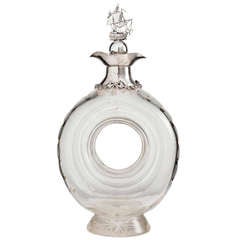 Rare Novelty Silver and Glass Lifebuoy Ship Decanter, London 1903 7