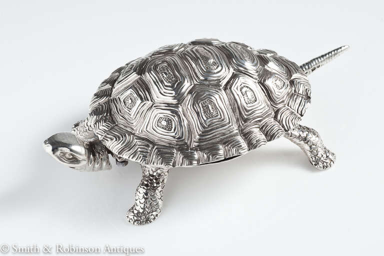 Rare Novelty Silver Tortoise Bell, Chester 1911
