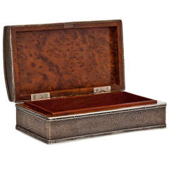 Stunning Silver and Shagreen Arts & Crafts Box by Francis Cooper, circa 1910