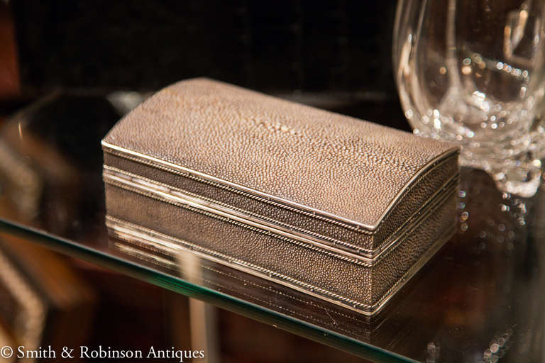 Stunning Silver and Shagreen Arts & Crafts Box by Francis Cooper, circa 1910 In Excellent Condition In London, GB
