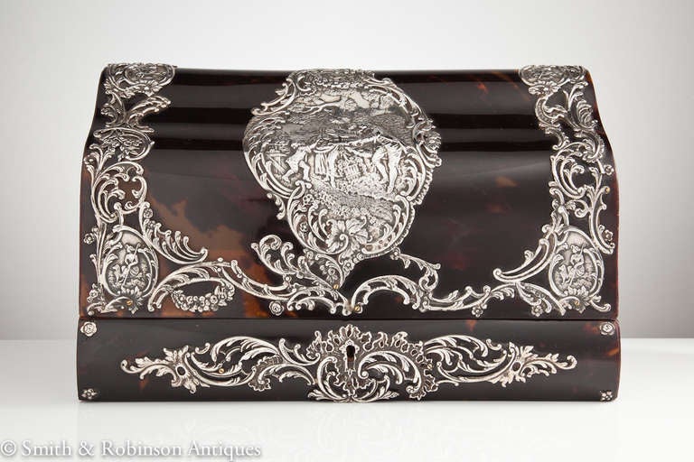 Beautiful Stationary Set with Box & Desk Folder by William Comyns 1889