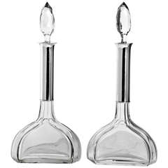 Vintage Beautiful and Rare Pair of Art Deco Decanters