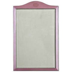 Antique Large Impressive Art Deco Silver and Pink Enamel Photo Frame