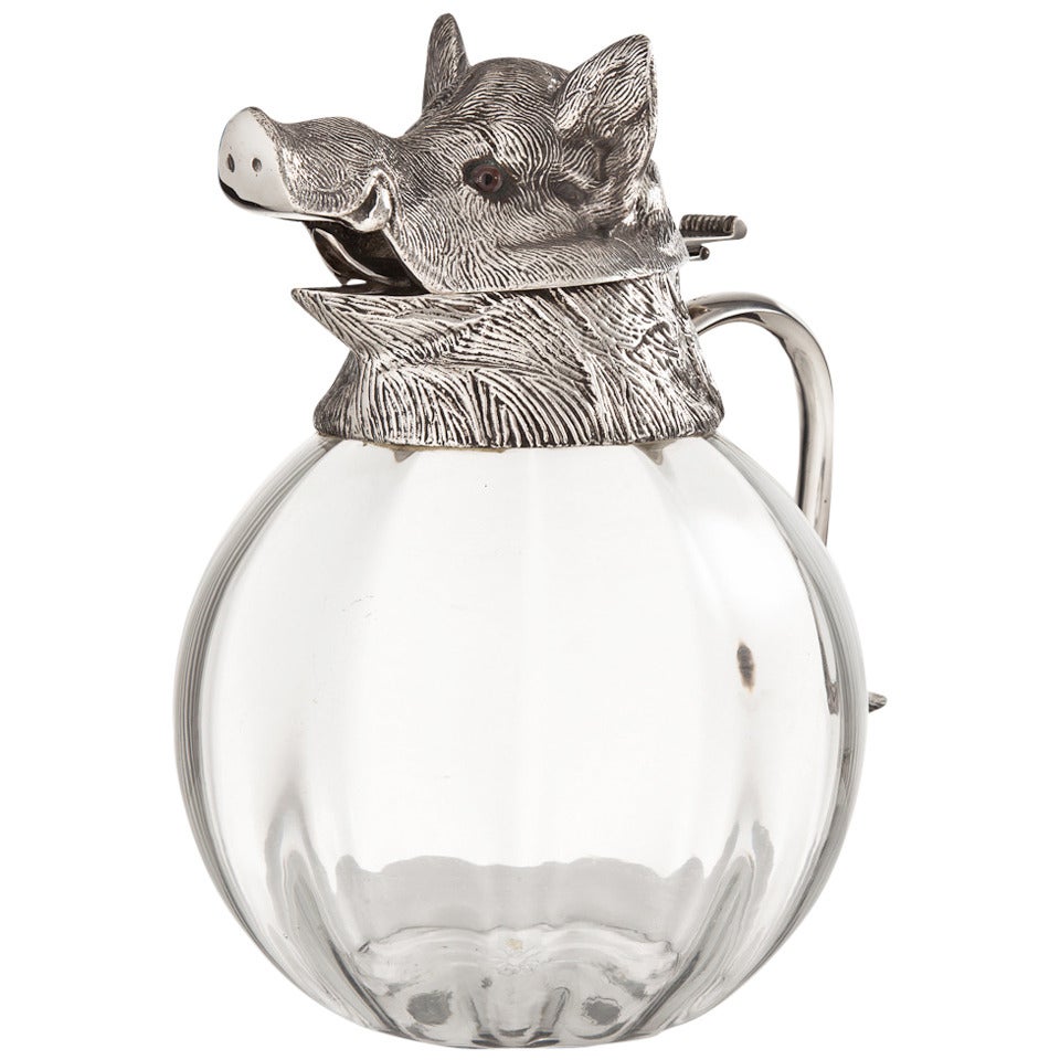 Large and Impressive Boar's Head Pitcher