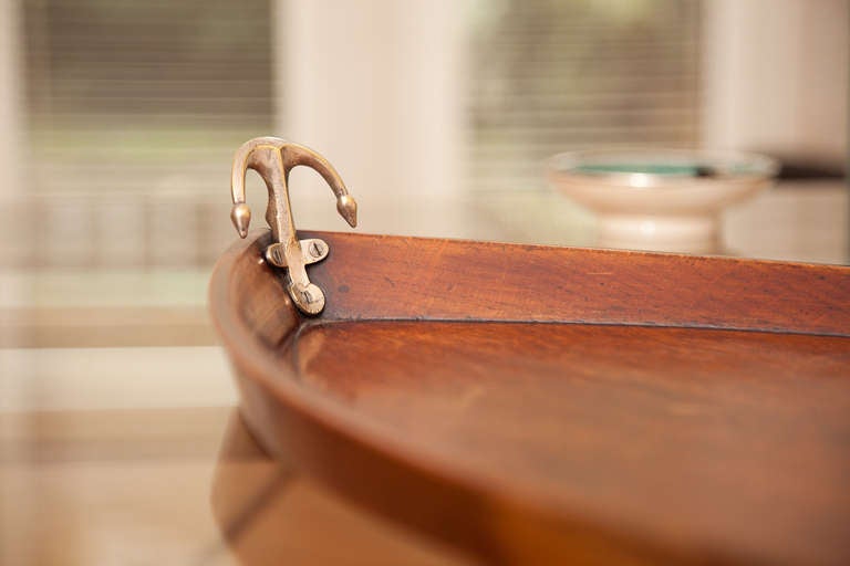 Large Oak Nautically Themed Boat Shaped Tray, circa 1880 1