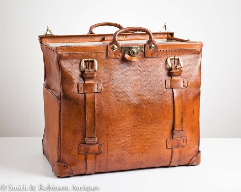 Large Leather Hunting Kit Bag by Harrods of London c.1970 at 1stdibs