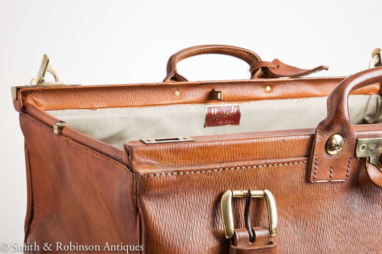 Large Leather Hunting Kit Bag by Harrods of London c.1970 1