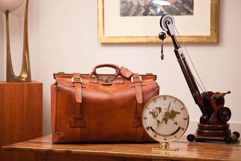 Late 20th Century Large Leather Hunting Kit Bag by Harrods of London c.1970