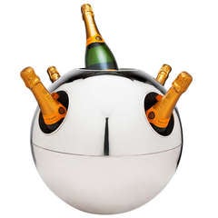 Vintage Impressive Spherical Champagne Cooler by Teghini Italy, circa 1970